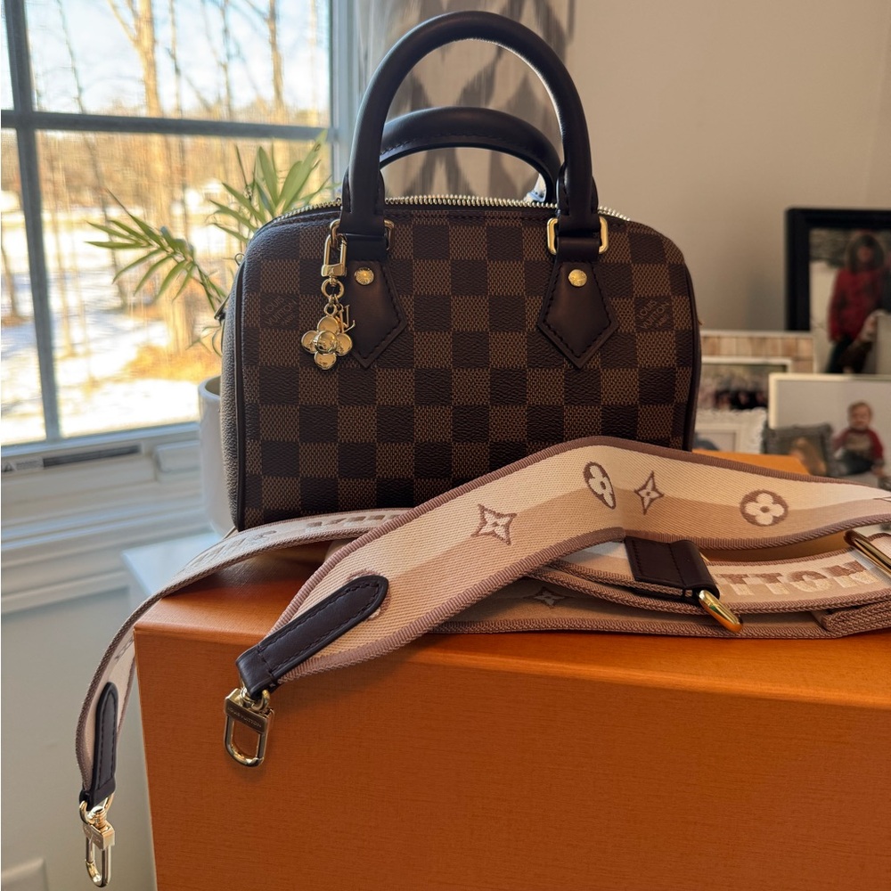 Louis Vuitton Speedy 20 Damier Ebene Adjustable Jacquard Strap